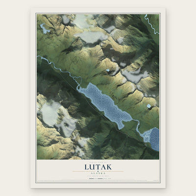 Lutak, Alaska map print, the full design