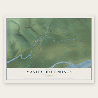 Manley Hot Springs, Alaska map print, the full design