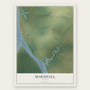 Marshall, Alaska map print, the full design