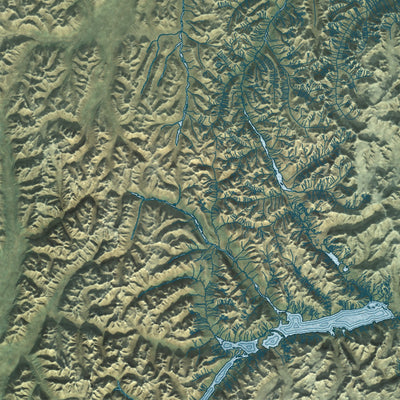 Close-up of the map of Matanuska-Susitna, Alaska print showing street and building detail