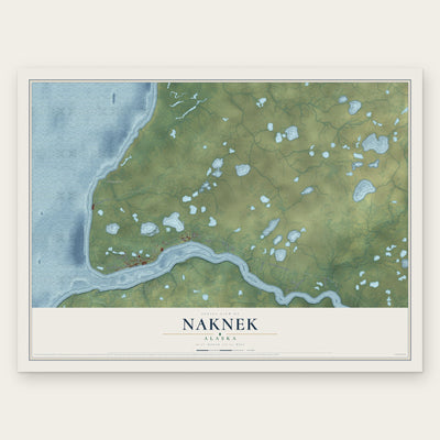 Naknek, Alaska map print, the full design
