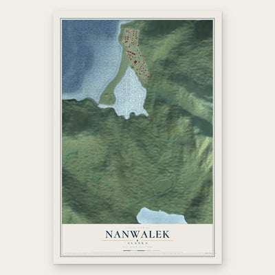 Nanwalek, Alaska map print, the full design