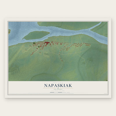 Napaskiak, Alaska map print, the full design