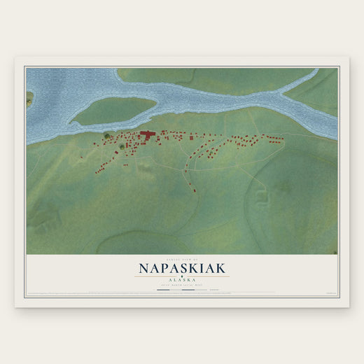 Napaskiak, Alaska map print, the full design