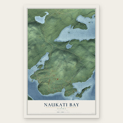 Naukati Bay, Alaska map print, the full design