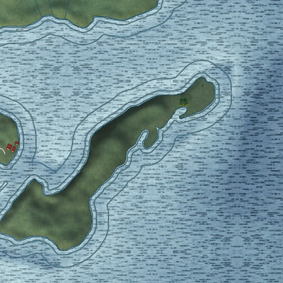 Close-up of the map of Naukati Bay, Alaska print showing street and building detail