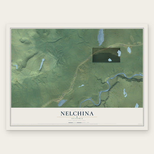 Nelchina, Alaska map print, the full design