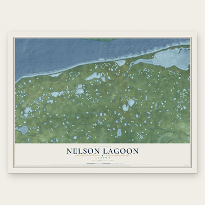 Nelson Lagoon, Alaska map print, the full design