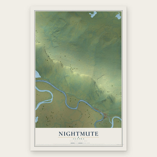 Nightmute, Alaska map print, the full design