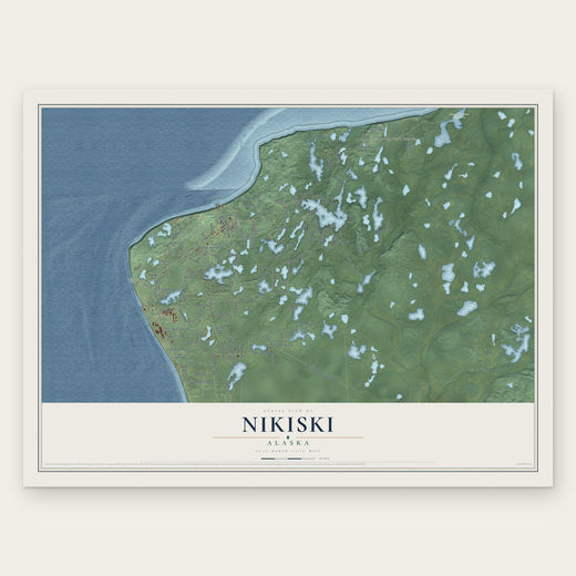 Nikiski, Alaska map print, the full design
