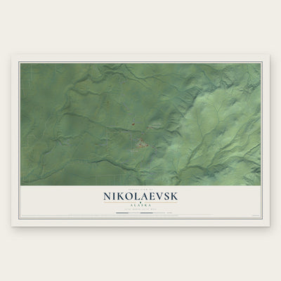 Nikolaevsk, Alaska map print, the full design