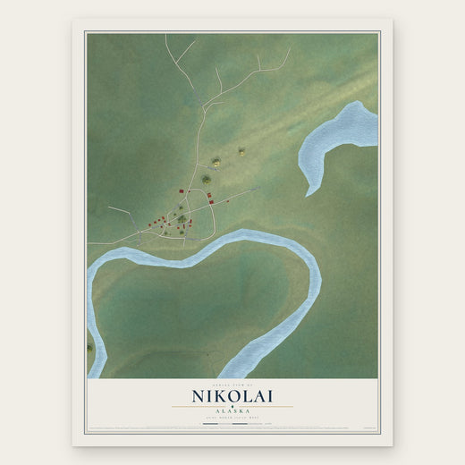 Nikolai, Alaska map print, the full design