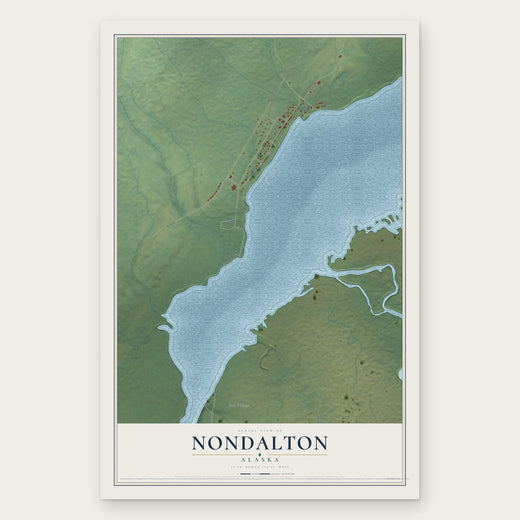 Nondalton, Alaska map print, the full design