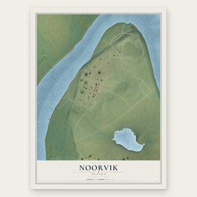 Noorvik, Alaska map print, the full design