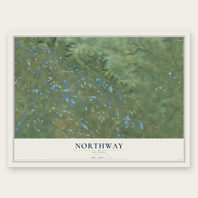Northway, Alaska map print, the full design