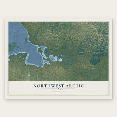 Northwest Arctic, Alaska map print, the full design