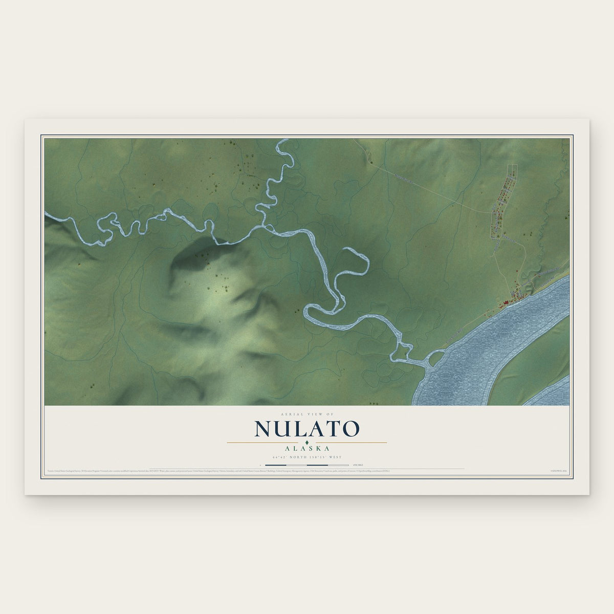 Nulato, Alaska map print, the full design