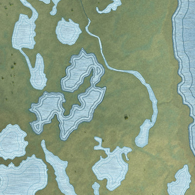 Close-up of the map of Nunam Iqua, Alaska print showing street and building detail