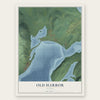 Old Harbor, Alaska map print, the full design