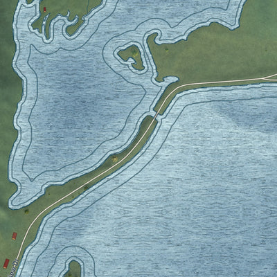 Close-up of the map of Old Harbor, Alaska print showing street and building detail