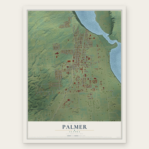 Palmer, Alaska map print, the full design