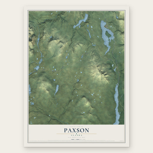 Paxson, Alaska map print, the full design