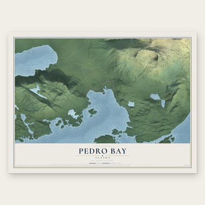 Pedro Bay, Alaska map print, the full design