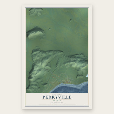 Perryville, Alaska map print, the full design