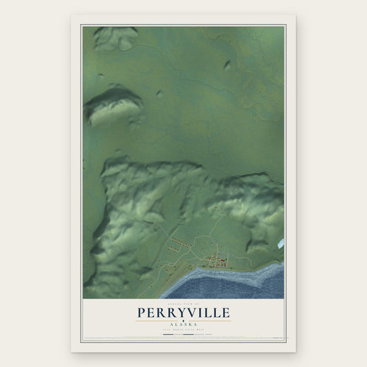 Perryville, Alaska map print, the full design