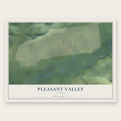 Pleasant Valley, Alaska map print, the full design