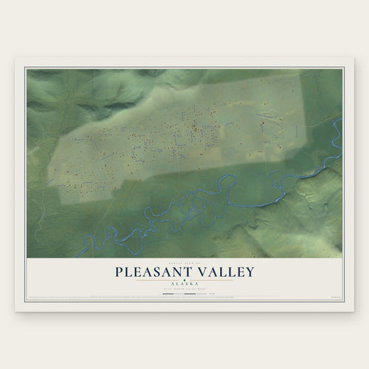 Pleasant Valley, Alaska map print, the full design