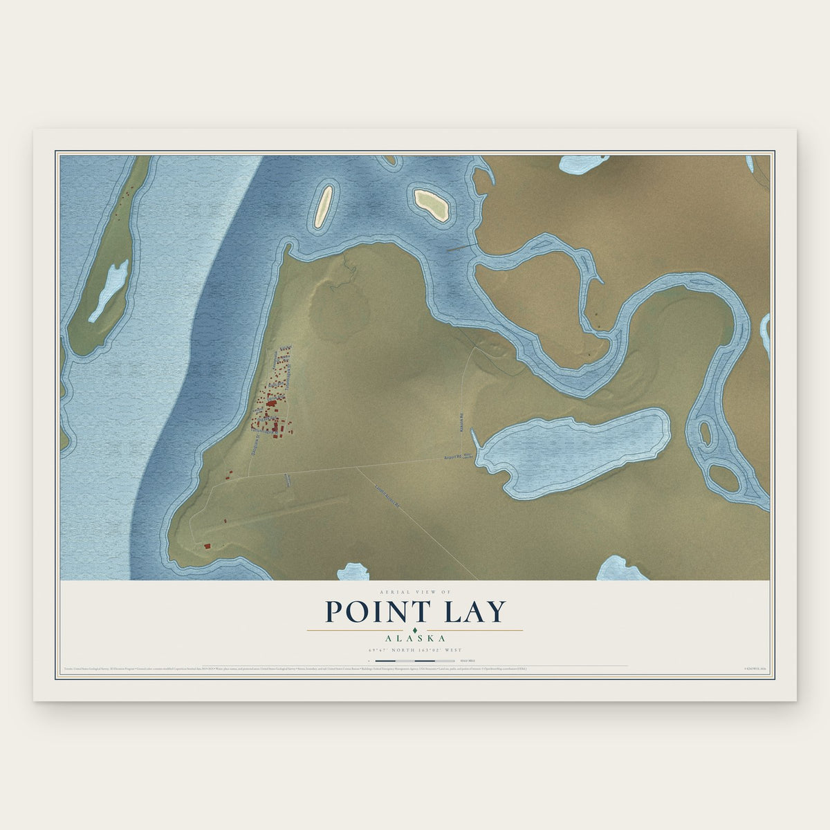 Point Lay, Alaska map print, the full design