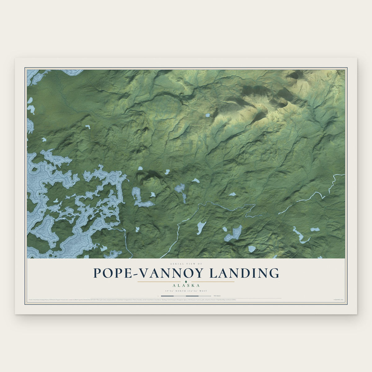 Pope-Vannoy Landing, Alaska map print, the full design