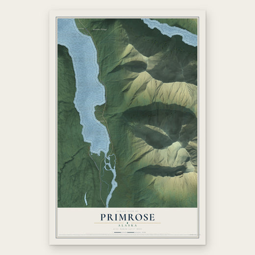 Primrose, Alaska map print, the full design