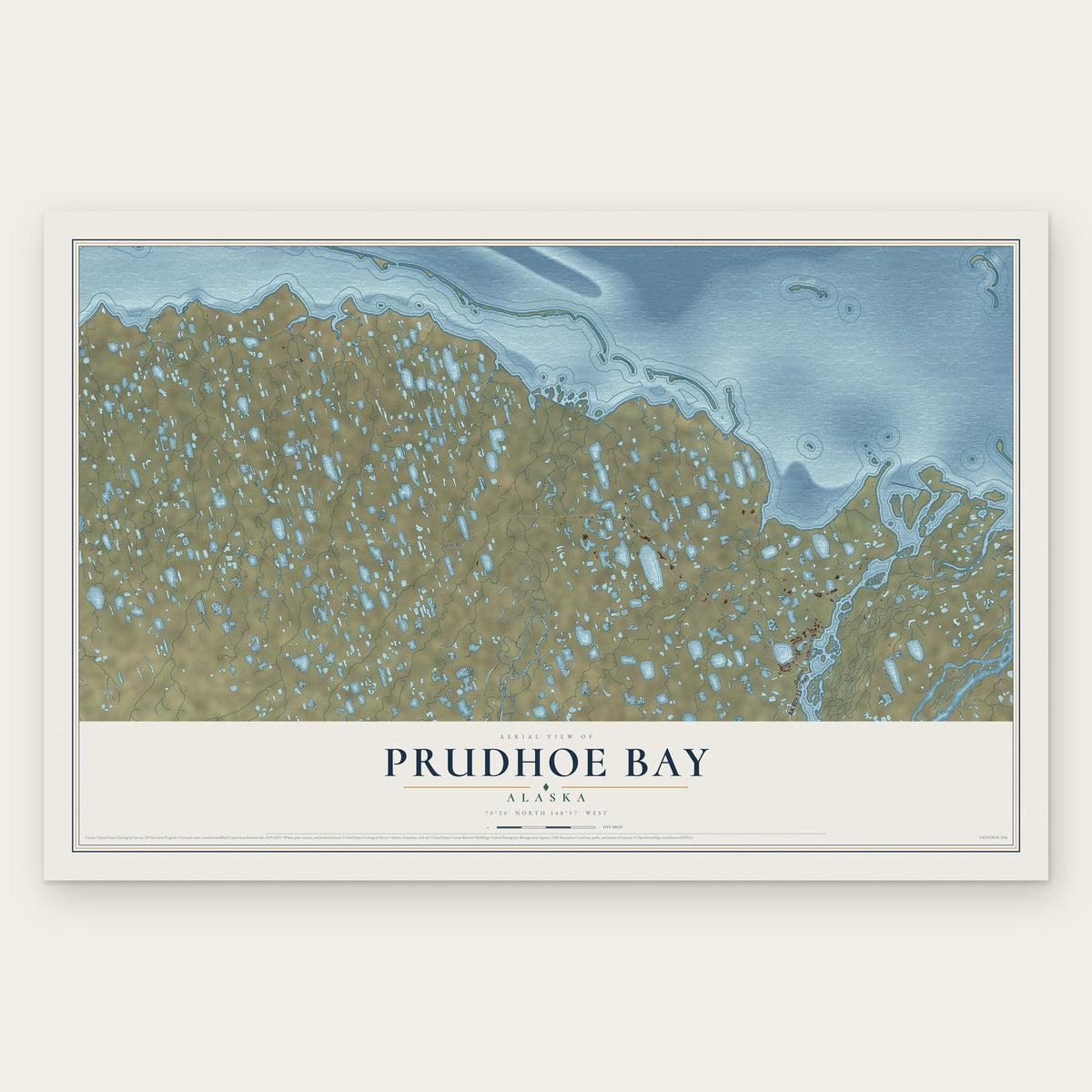 Prudhoe Bay, Alaska map print, the full design