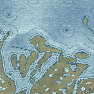 Close-up of the map of Prudhoe Bay, Alaska print showing street and building detail