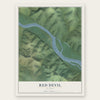 Red Devil, Alaska map print, the full design