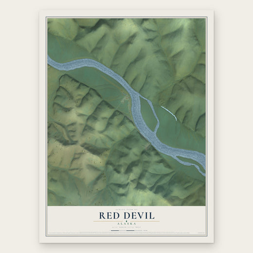 Red Devil, Alaska map print, the full design