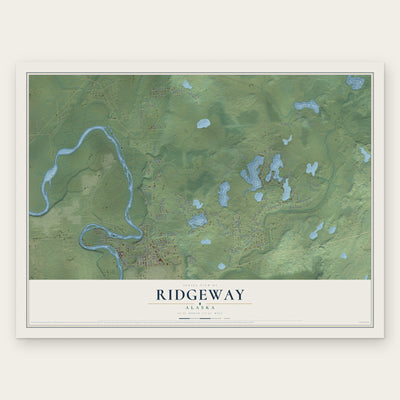 Ridgeway, Alaska map print, the full design