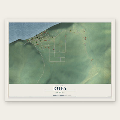 Ruby, Alaska map print, the full design