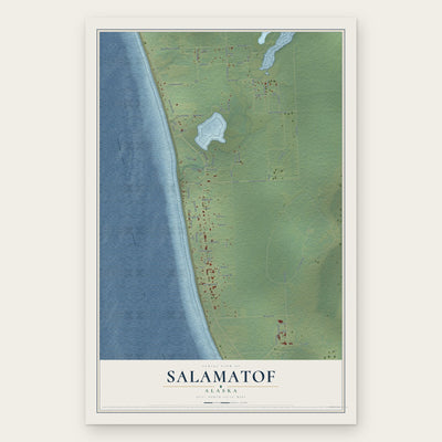 Salamatof, Alaska map print, the full design