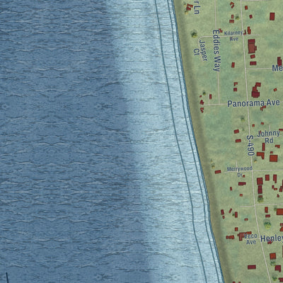 Close-up of the map of Salamatof, Alaska print showing street and building detail