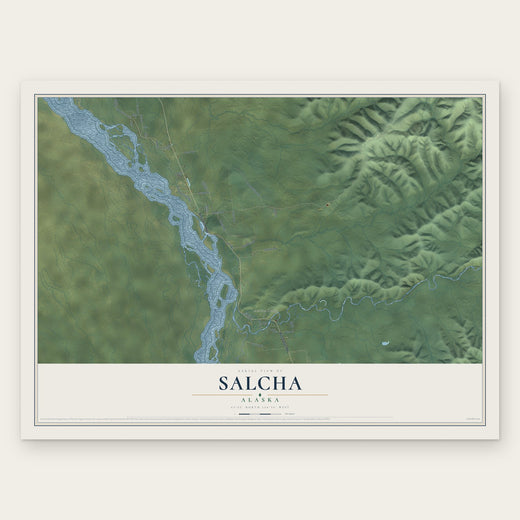 Salcha, Alaska map print, the full design