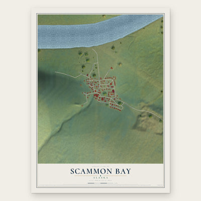 Scammon Bay, Alaska map print, the full design