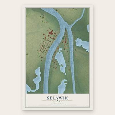 Selawik, Alaska map print, the full design
