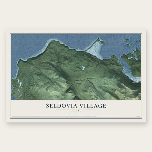 Seldovia Village, Alaska map print, the full design