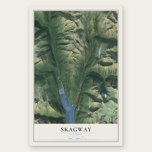 Skagway, Alaska map print, the full design