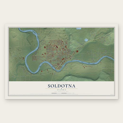 Soldotna, Alaska map print, the full design