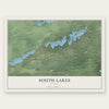 South Lakes, Alaska map print, the full design