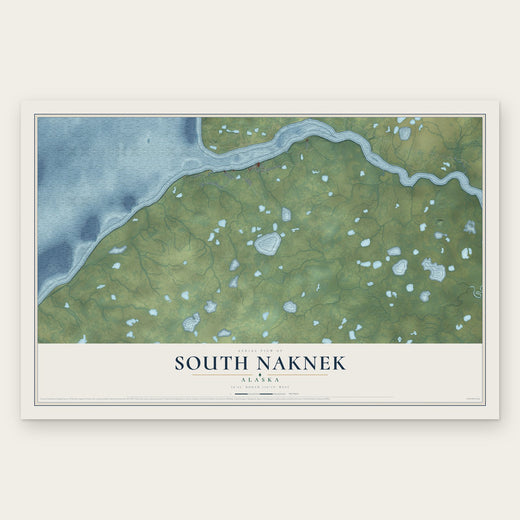 South Naknek, Alaska map print, the full design